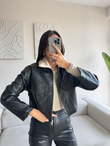Leona Yaka Peluş Detay Ceket 2596 SİYAH