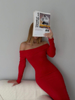 Madonna Yaka Kaşkorse Elbise 2252 KIRMIZI