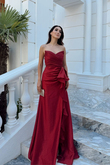 Maral Straplez Ön Detay Yırtmaçlı Abiye 1184 