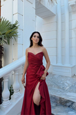 Maral Straplez Ön Detay Yırtmaçlı Abiye 1184 