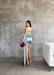 Mars Kuyruk Detay Mini Saten Abiye 582929 MİNT YEŞİLİ