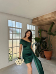 Mars Kuyruk Detay Mini Saten Abiye 582929 YEŞİL