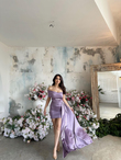 Mars Kuyruk Detay Mini Saten Abiye 582929 LİLA