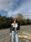 Melina Peluş Crop Kaban 1951 SİYAH