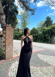 Merkür Göğüs Detaylı Saten Abiye 582877 SİYAH