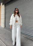 Metal Fermuarlı Zara Model Takım 6544 BEYAZ