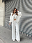 Metal Fermuarlı Zara Model Takım 6544 BEYAZ