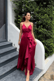 Missy Volanlı Abiye BORDO A3X