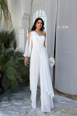 Nera Tek Kol Bağlamalı Şifon Tulum 9389