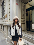 Nicole Oversize Cep Detaylı Yelek 25189 BEYAZ