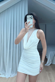 Nutty Degaje Yaka Güpür Mini Elbise 4110