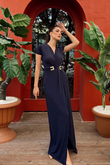 October Bel Detaylı Abiye 582862 LACİVERT