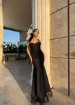 Oriana İp Askı Tül Detay Balık Abiye 2153 SİYAH