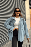 Oversize Ceket 39011 BEBE MAVİSİ