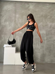 Oysho Kumaş Şalvar Pantolon 01522 SİYAH