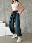 Oysho Kumaş Şalvar Pantolon 01522 ZÜMRÜT