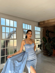 Pamela Yırtmaç Detay Kuyruklu Abiye 582234 İNDİGO