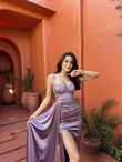 Pamela Yırtmaç Detay Kuyruklu Abiye 582234 LİLA