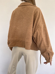 Peluş Cepli Crop Ceket 8110 TABA