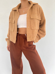 Peluş Cepli Kısa Ceket 9059 TABA