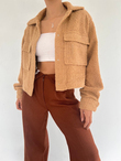 Peluş Cepli Kısa Ceket 9059 TABA
