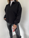 Polo Yaka Sweat 3283 SİYAH