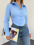 Poplin Zara Gömlek 9210 BEBE MAVİSİ