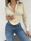 Poplin Zara Gömlek 9210 Taş Rengi 