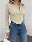 Poplin Zara Gömlek 9210 Taş Rengi 