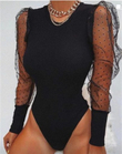 Puantiye Kol Bodysuit SİYAH