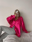 Saten Gömlek PEMBE