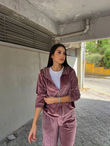 Scrat Fermuarlı Kadife Takım 24584 GÜL RENGİ