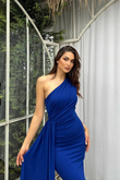 Sedef Kuyruk Detay Abiye 53667 SAKS MAVİSİ