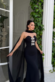 Selis Straplez Fiyonk Detay Abiye 1150