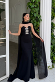 Selis Straplez Fiyonk Detay Abiye 1150