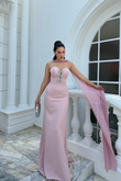 Selis Straplez Fiyonk Detay Abiye 1150