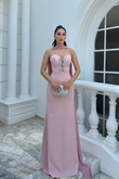 Selis Straplez Fiyonk Detay Abiye 1150