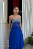 Sezay Taş İşleme Straplez Midi Elbise 1019