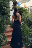 Sezen Gül Detay Şifon Abiye 9351 SİYAH