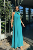Sezen Gül Detay Şifon Abiye 9351 TURKUAZ