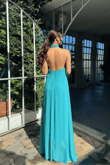 Sezen Gül Detay Şifon Abiye 9351 TURKUAZ