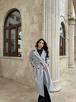 Sheila Kaşe Oversize Kaban 2985 AÇIK GRİ