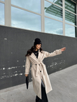 Sheila Kaşe Oversize Kaban 2985 TAŞ RENGİ