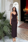 Shion İp Askılı Sandy Kumaş Maxi Elbise 3814