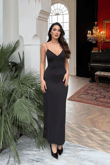 Shion İp Askılı Sandy Kumaş Maxi Elbise 3814