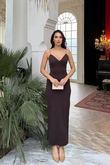 Shion İp Askılı Sandy Kumaş Maxi Elbise 3814