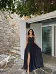 Simli Yırtmaçlı Abiye 58863 SİYAH A8x
