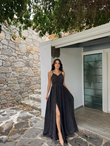 Simli Yırtmaçlı Abiye 58863 SİYAH A8x