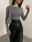 Sırt Dekolte Bluz SS114 GRİ