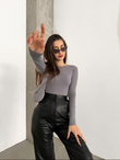 Sırt Dekolte Bluz SS114 GRİ
